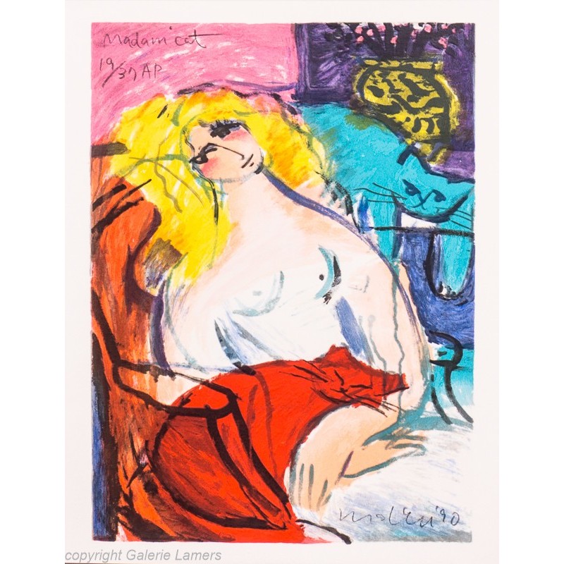 Original Kunst von Michael Leu "Madam cat I" kaufen Sie Bilder des bekannten amerikanischen Künstlers