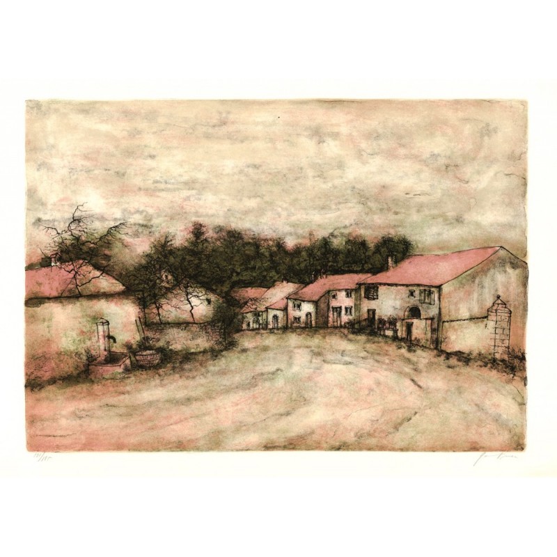 Original Kunst von Bernard Gantner "Automne au village" kaufen Sie Bilder des beliebten französischen Künstlers