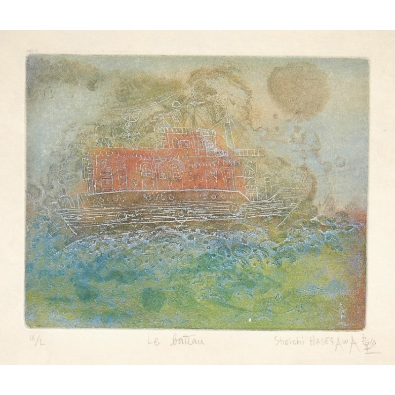 Original Kunstwerk von Shoichi Hasegawa "Le bateau". Kaufen Sie hier Bilder des beliebten japanischen Künstlers