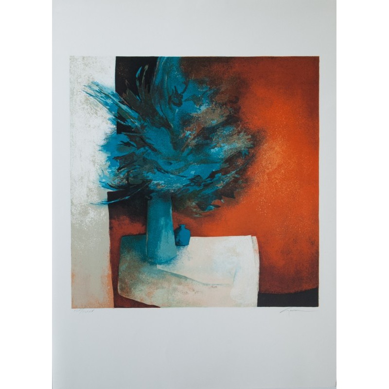 Original Kunst von Claude Gaveau "Bouquet bleu" kaufen Sie Bilder des bekannten französischen Künstlers